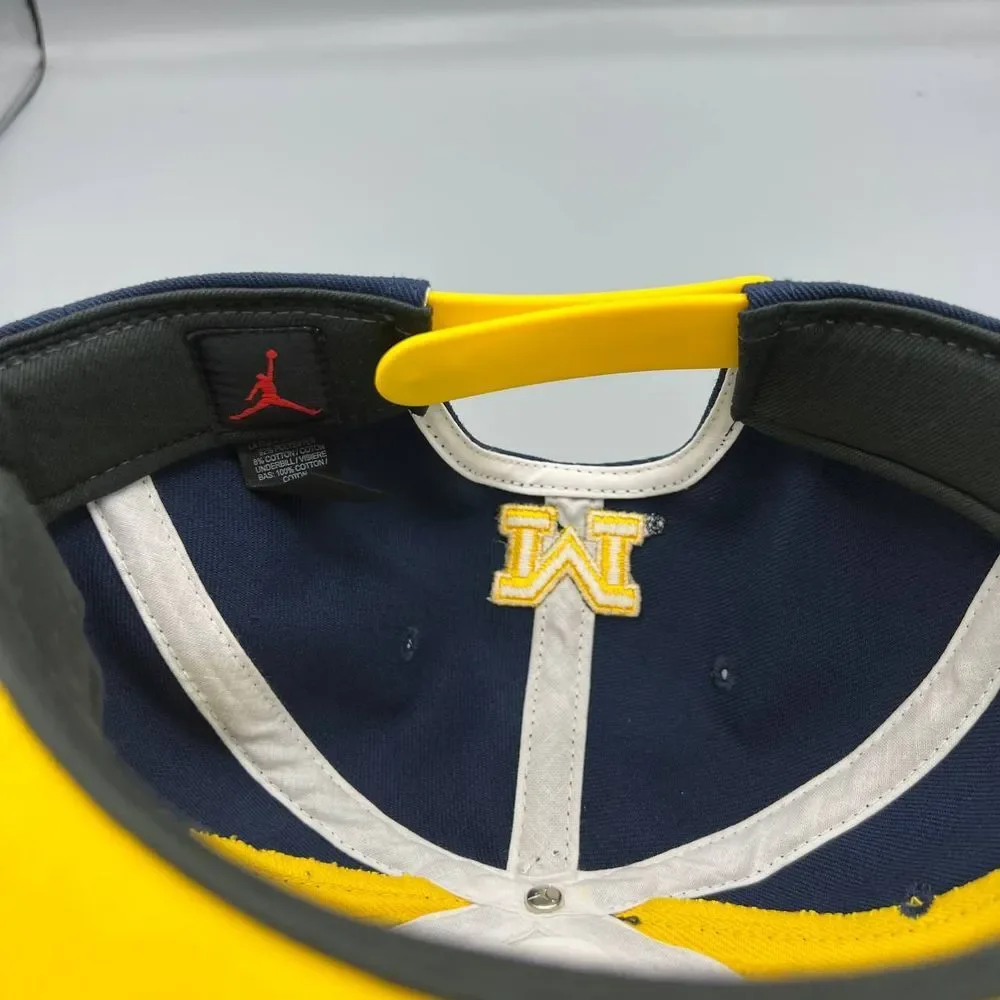 Michigan Wolverines x Air Jordan Hat Men‎ Blue Jumpman Snap Back Cap New
